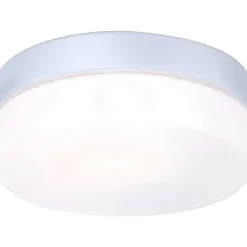 Plafonnier Globo Vranos Acier Inoxydable, Argente, Blanc, 1 Lumiere