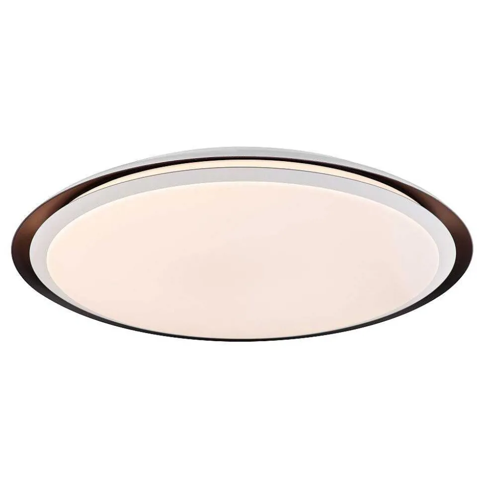 Plafonnier Globo Xaver Led Noir, Blanc, 2 Lumieres, Telecommandes, Changeur De Couleurs