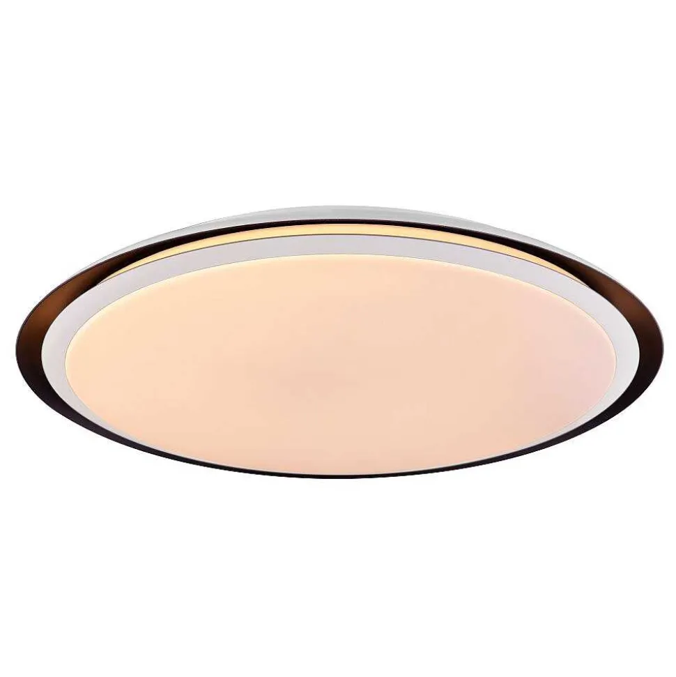 Plafonnier Globo Xaver Led Noir, Blanc, 2 Lumieres, Telecommandes, Changeur De Couleurs