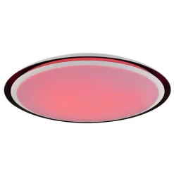 Plafonnier Globo Xaver Led Noir, Blanc, 2 Lumieres, Telecommandes, Changeur De Couleurs