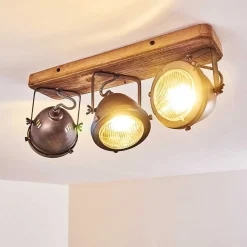 Plafonnier Glostrup Brun, Acier Inoxydable, 3 Lumieres