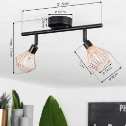 Plafonnier Gronhoj Noir, 2 Lumieres