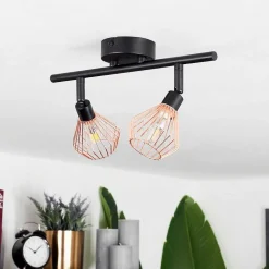 Plafonnier Gronhoj Noir, 2 Lumieres