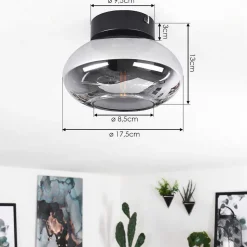 Plafonnier Haikala Noir, 1 Lumiere