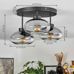 Plafonnier Haikala Noir, 3 Lumieres