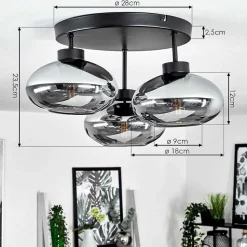 Plafonnier Haikala Noir, 3 Lumieres