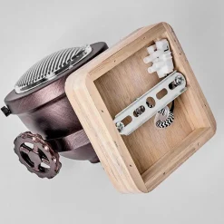 Plafonnier Herford Bois Clair, Cuivre, 1 Lumiere