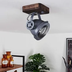 Plafonnier Herford Bois Fonce, 1 Lumiere