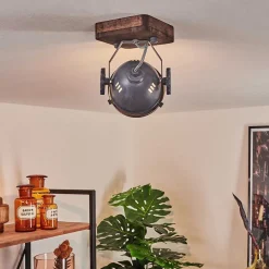 Plafonnier Herford Bois Fonce, 1 Lumiere