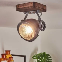 Plafonnier Herford Bois Fonce, 1 Lumiere