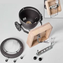 Plafonnier Herford Brun, Bois Clair, Noir, 1 Lumiere