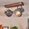 Plafonnier Herford Gris, Bois Fonce, 2 Lumieres