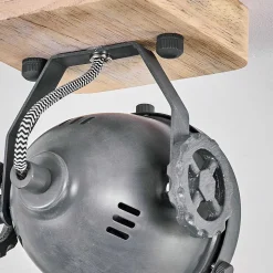 Plafonnier Herford Gris, Bois Clair, 1 Lumiere