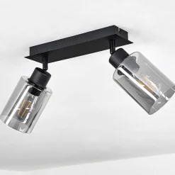 Plafonnier Hunouri Noir, 2 Lumieres