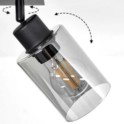 Plafonnier Hunouri Noir, 2 Lumieres