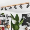 Plafonnier Javel Brun, Gris, Couleur Bois, 6 Lumieres