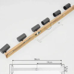 Plafonnier Javel Brun, Gris, Couleur Bois, 6 Lumieres