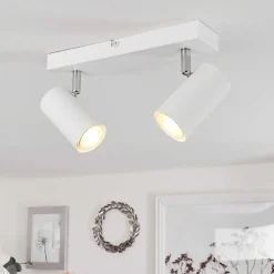 Plafonnier Javel Chrome, Blanc, 2 Lumieres