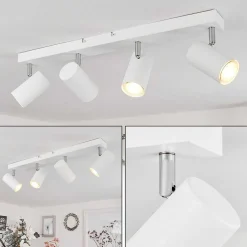 Plafonnier Javel Chrome, Blanc, 4 Lumieres