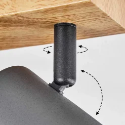 Plafonnier Javel Couleur Bois, Noir, 3 Lumieres