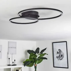 Plafonnier Korca Led Noir, 1 Lumiere