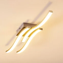 Plafonnier Letala Led Chrome, Nickel Mat, 3 Lumieres