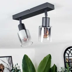 Plafonnier Leteque Noir, 2 Lumieres