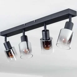 Plafonnier Leteque Noir, 4 Lumieres