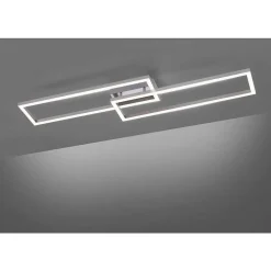 Plafonnier Leuchten Direkt Ls-Maxi Led Acier Inoxydable, 1 Lumiere, Telecommandes, Changeur De Couleurs
