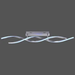 Plafonnier Leuchten-Direkt Lolasmart-Swing Led Acier Brosse, 2 Lumieres, Telecommandes, Changeur De Couleurs