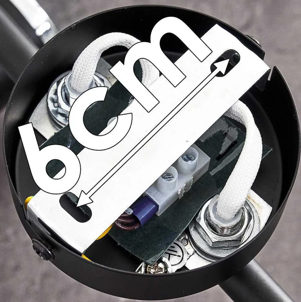 Plafonnier Lexington Chrome, Noir, 4 Lumieres