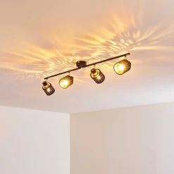 Plafonnier Liared Noir, 4 Lumieres