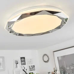 Plafonnier Lisei Led Blanc, 1 Lumiere, Telecommandes, Changeur De Couleurs