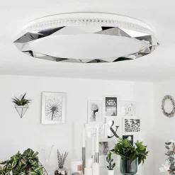 Plafonnier Lisei Led Blanc, 1 Lumiere, Telecommandes, Changeur De Couleurs