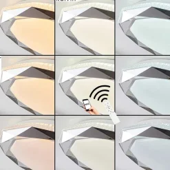 Plafonnier Lisei Led Blanc, 1 Lumiere, Telecommandes, Changeur De Couleurs