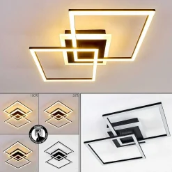 Plafonnier Lithgow Led Noir, 1 Lumiere