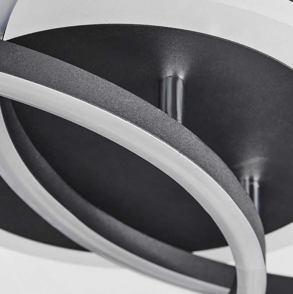 Plafonnier Lithgow Led Noir, 2 Lumieres, Telecommandes, Changeur De Couleurs