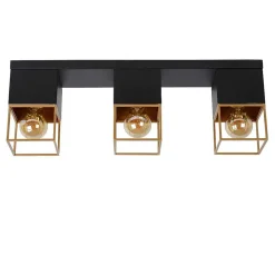 Plafonnier Lucide Rixt Noir, 3 Lumieres