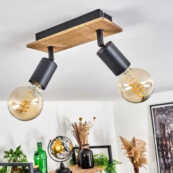 Plafonnier Maidford Ecru, Noir, 2 Lumieres