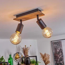 Plafonnier Maidford Ecru, Noir, 2 Lumieres