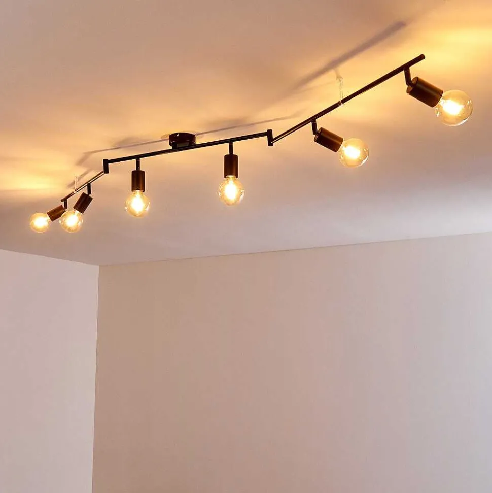 Plafonnier Maidford Noir, 6 Lumieres