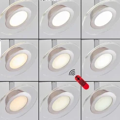 Plafonnier Marsen Led Chrome, Nickel Mat, 4 Lumieres, Telecommandes, Changeur De Couleurs