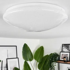 Plafonnier Melres Led Blanc, 1 Lumiere, Telecommandes