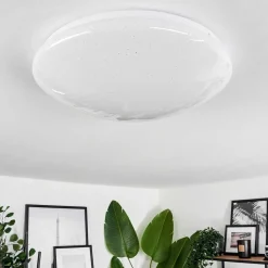 Plafonnier Melres Led Blanc, 1 Lumiere, Telecommandes