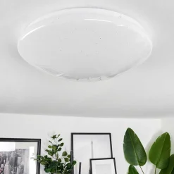 Plafonnier Melres Led Blanc, 1 Lumiere, Telecommandes