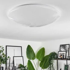 Plafonnier Melres Led Blanc, 1 Lumiere, Telecommandes