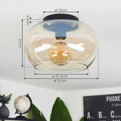 Plafonnier Molloy Ambre, 1 Lumiere