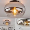 Plafonnier Molloy Chrome, Clair, Fume, 1 Lumiere