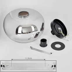 Plafonnier Molloy Chrome, Clair, Fume, 1 Lumiere