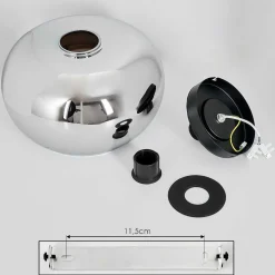 Plafonnier Molloy Chrome, Fume, 1 Lumiere